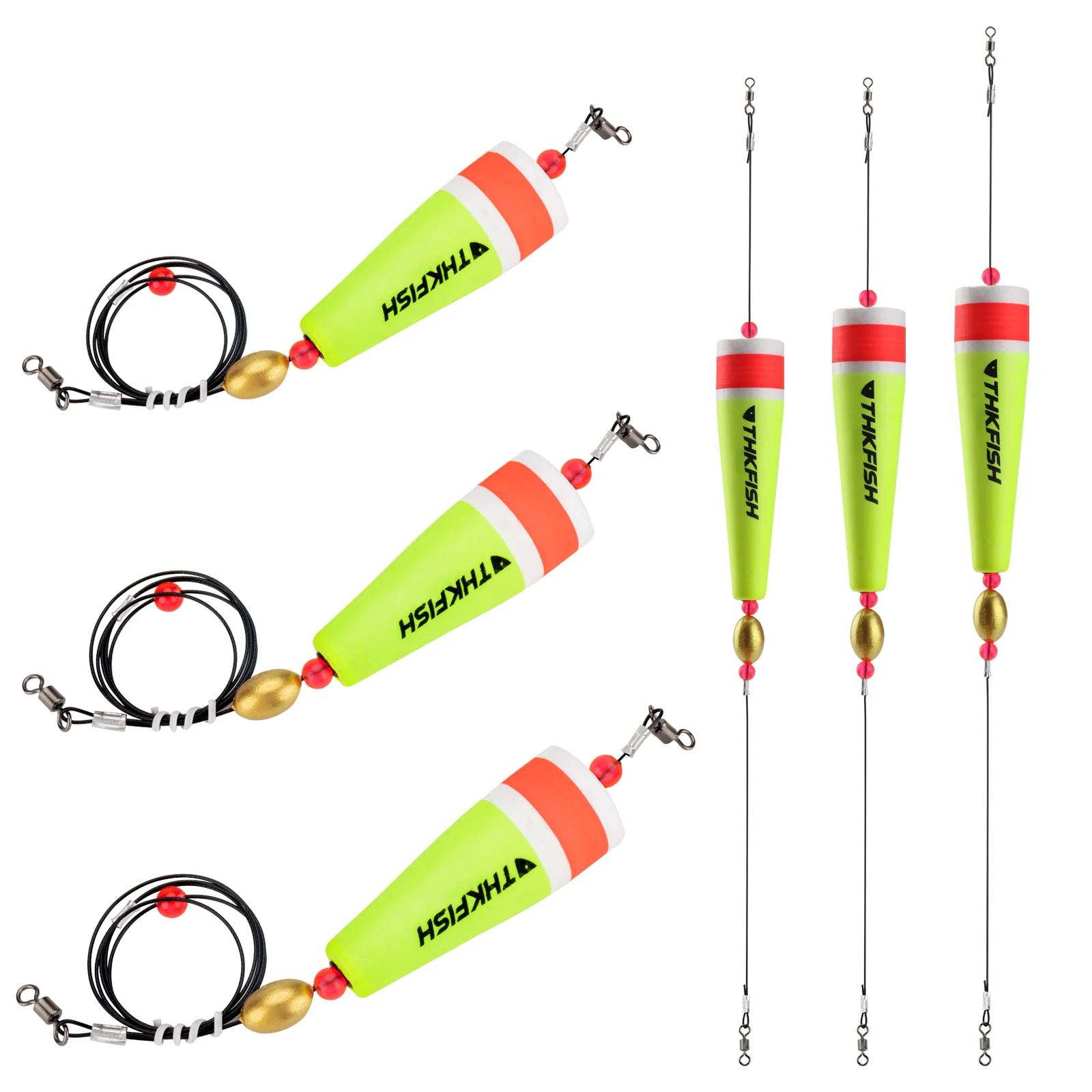 1pcs 5in Fishing Floats Kit 3in 4in Slip Bobber Popping Fishing Buoys Weight Sinker Fishings Swivels Set Fish Tackle Accessories