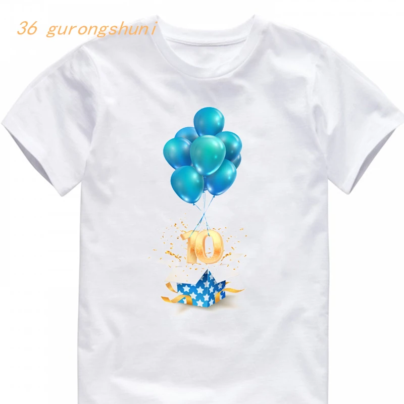 T Shirt for Girls Clothes Number 10 12 Years Birthday Children T -shirt 10rd Kid Tshirt Girl Print Graphic Kids Boys T Shirts