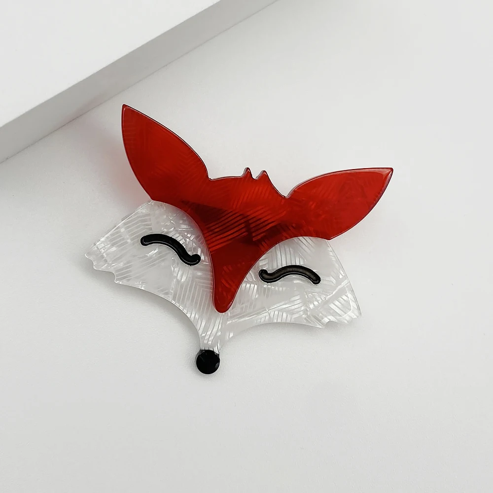 Safety Pins Custom Fox Handmade Custom Acrylic Brooches Bag Lapel Pin Cartoon Animal Badge Jewelry Gift for Kids Friends