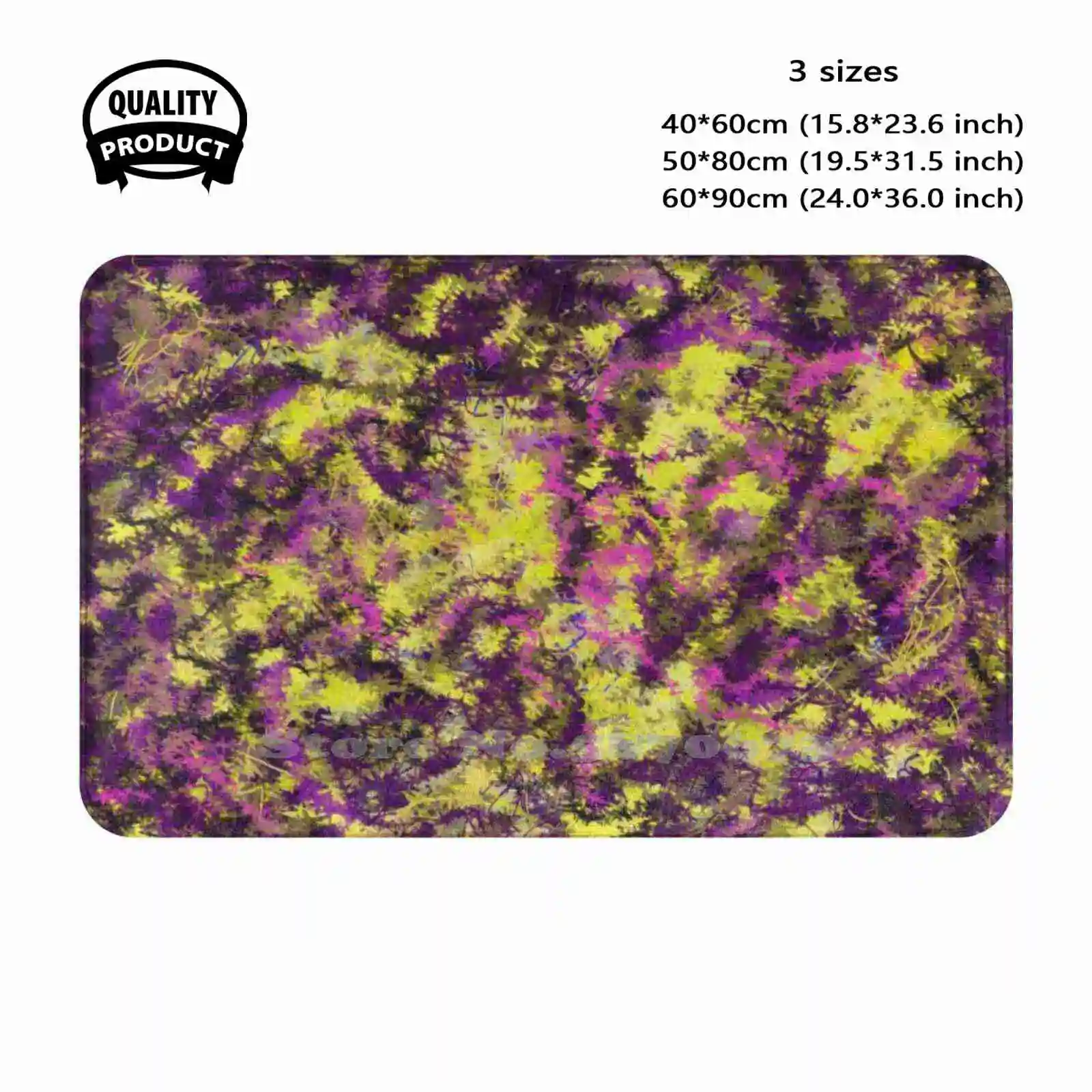 Dpa160202A Soft Cushion Home Carpet Door Mat Car Rug Abstract Plum Purple Gold Yellow Starry Ode Homage Csteenart Cyndi Steen