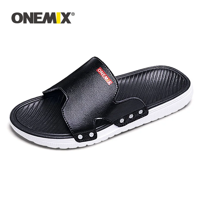 ONEMIX 2020 Summer Casual Beach Sandals Comfortable Lightweight Slip On Outdoor Walking Wading Flip Flops Shoes Beach Slippers