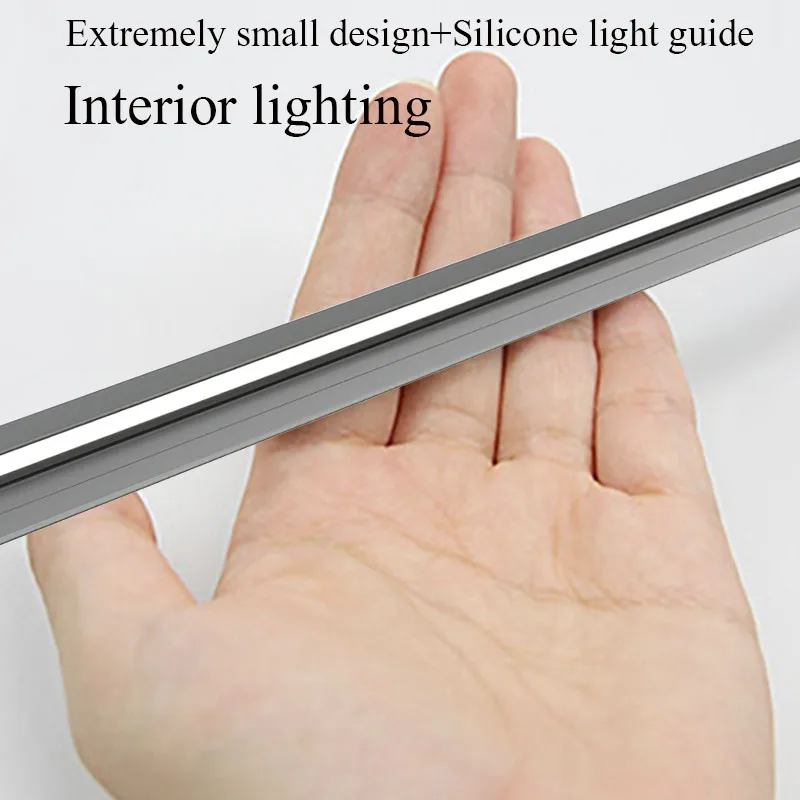 Striscia LED con angolo di 45 gradi verso l'interno Fascio obliquo Strato dell'armadio Bordo del ripiano Emettitore di luce laterale Nessuna scanalatura Montaggio superficiale DC12V