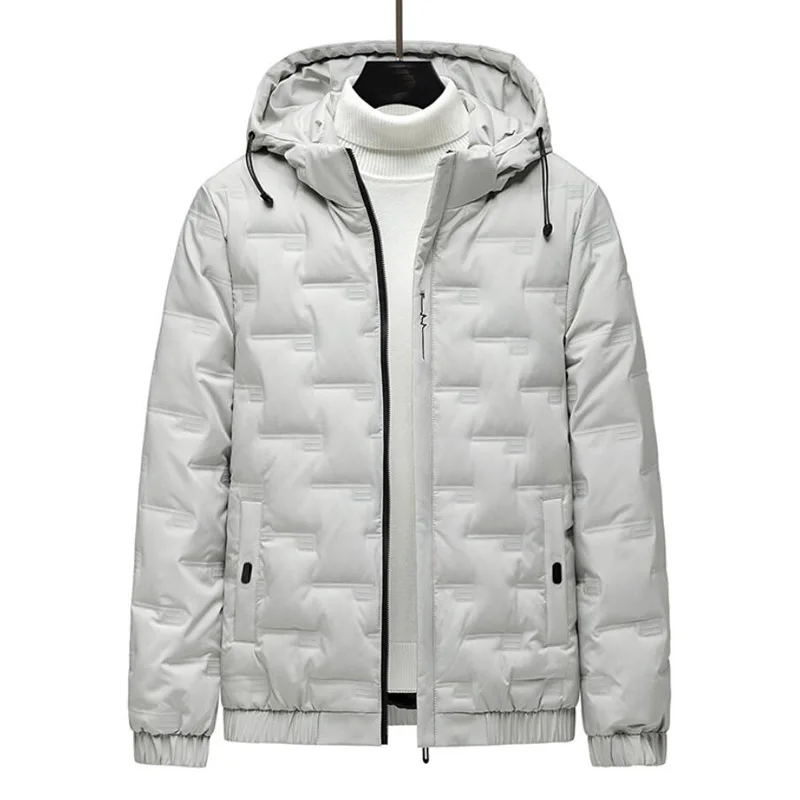 Jaqueta masculina outono inverno novo casaco de algodão cinza pato para baixo solto plus size maré acolchoado jaqueta plus size jaqueta 6xl 7xl 8xl