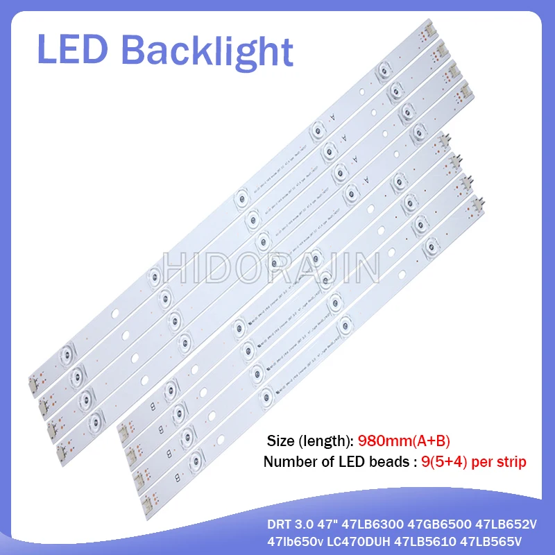 

LED Backlight Strip For LG 47" TV innotek DRT 3.0 47" 47LB6500-UM 47LB5700-ZB 47LB5700-ZK 47LB580V-ZA 47LB580U-ZM 47LB5800-ZM