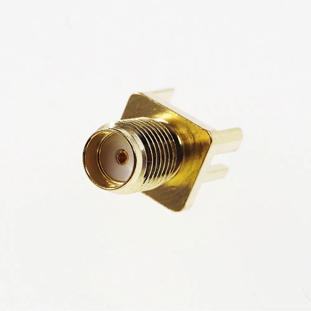 500pcs Gold Plate SMA Jack Receptacle Female Socket 50 Ohm Board Edge End Launch Solder Tab coaxial RF connector SMA-ke