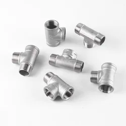 DN15//DN20/DN25 male+male+Female Threaded 3 Way Tee T Pipe Fitting 1/2