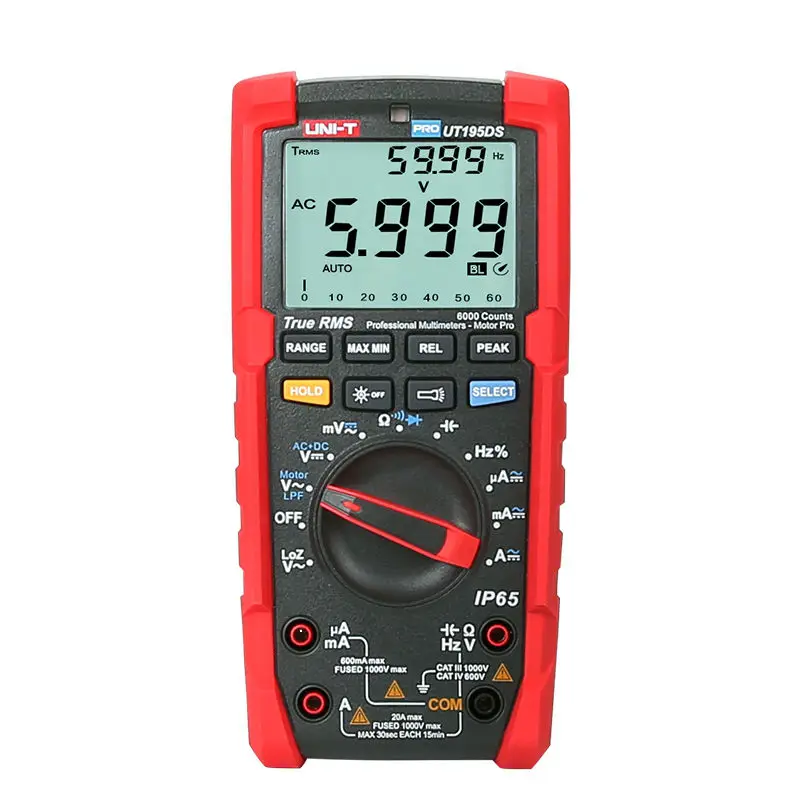 UNI-T UT195DS Multimetro industriale impermeabile Torcia IP65 UT195E Misurazione della tensione LoZ Multimetro digitale a vero RMS