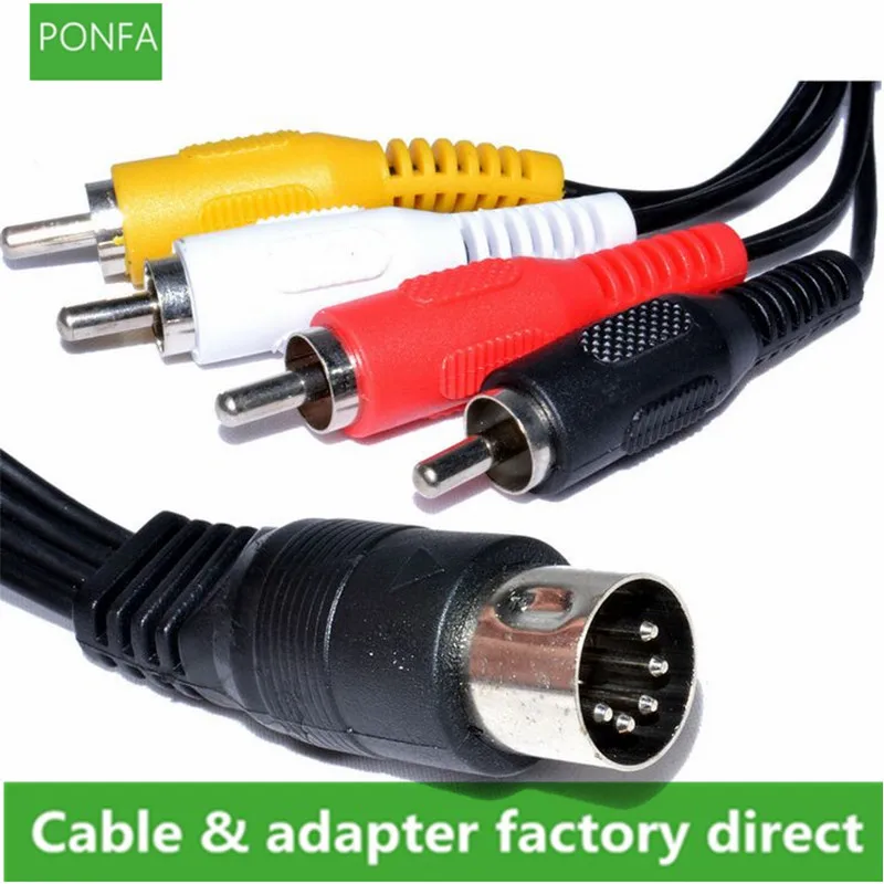 5 Pin Male Din Plug to 4 x RCA Phono Male Plugs Audio Cable 0.5m/1.5m