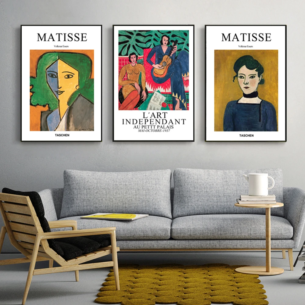 Retro Poster French Henri Matisse Girl Painting Set Retro Canvas Pictures for Home Decor Wall Art Canvas Poster Prints Cuadros