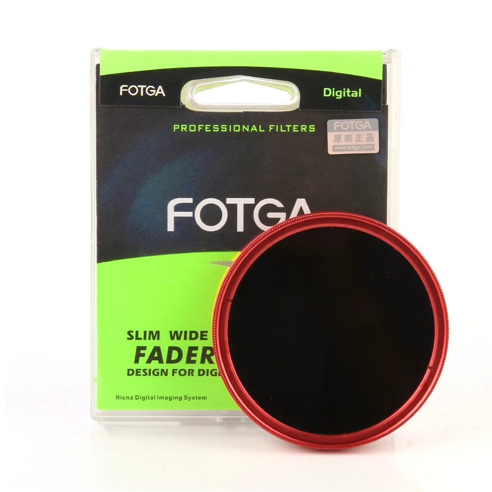 FOTGA Ultra cienki 40.5-82mm Fader regulowany zmienny filtr obiektywu ND ND2 ND8 ND400 czerwony
