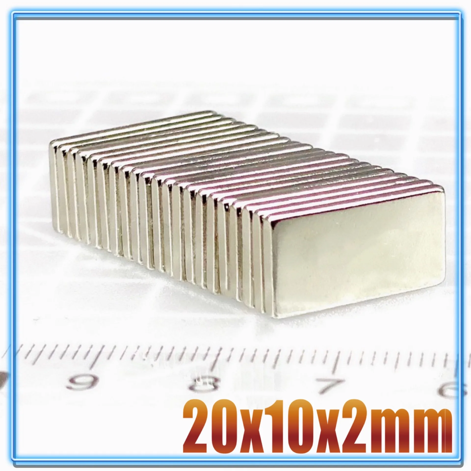 5/10/20/50/200Pcs 20x10x2 Neodymium Magnet 20mm x 10mm x 2 N35 NdFeB Block Super Powerful Strong Permanent Magnetic imanes Block