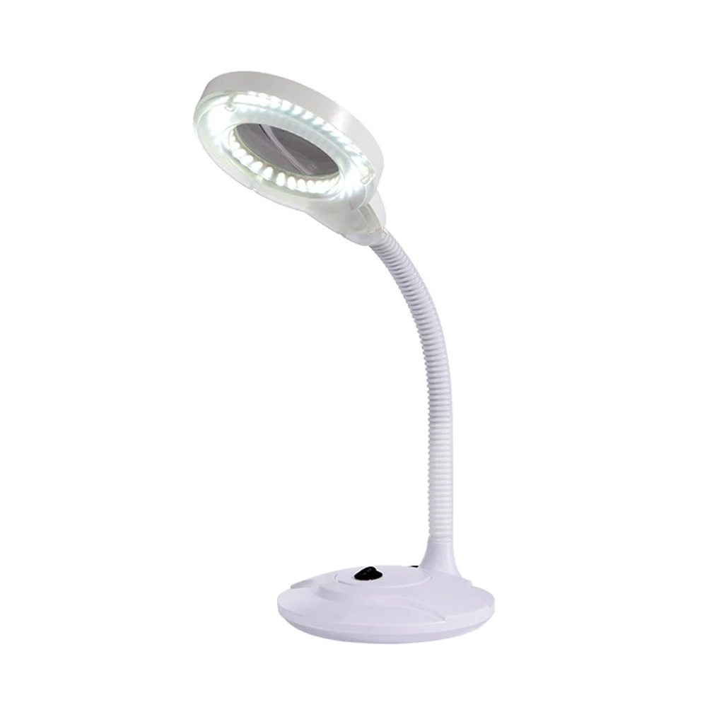 LED Magnifying Lamp Adjustable 3X 5X Glass Cold Light Magnifier Foldable Design for Nail Art Tatoo Beauty Arts Tool