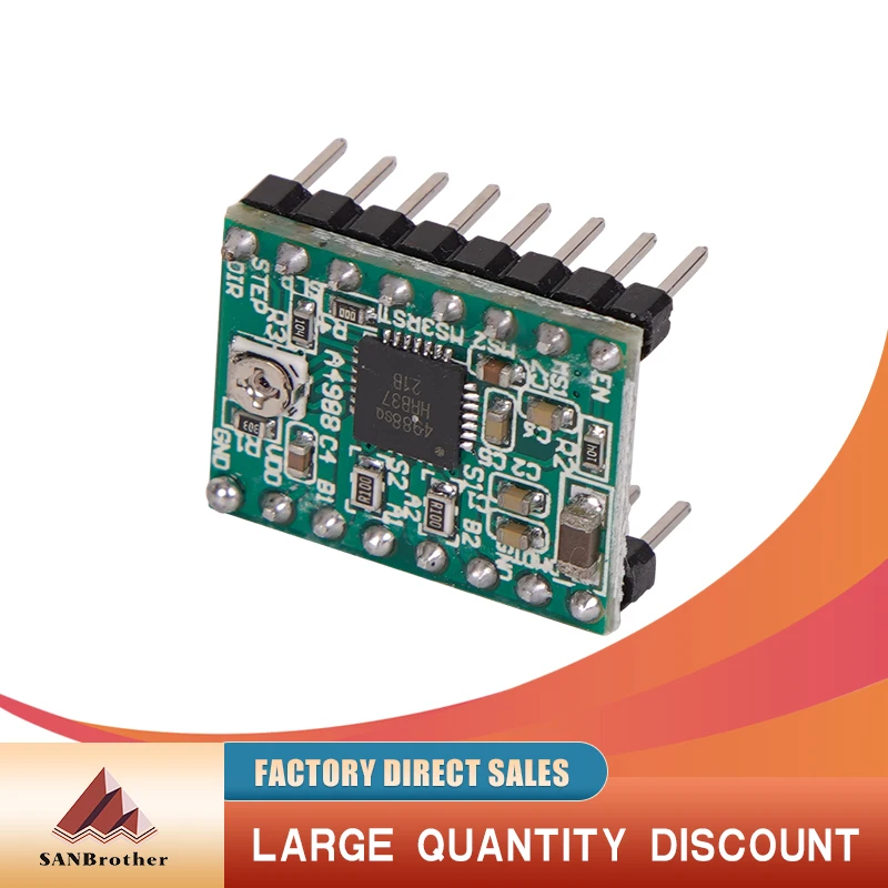 A4988 DRV8825 Stepper Motor Driver With Heat sink 3D Printer Parts For SKR V1.3 1.4 GTR V1.0 RAMPS 1.4 1.6 MKS GEN V1.4 board