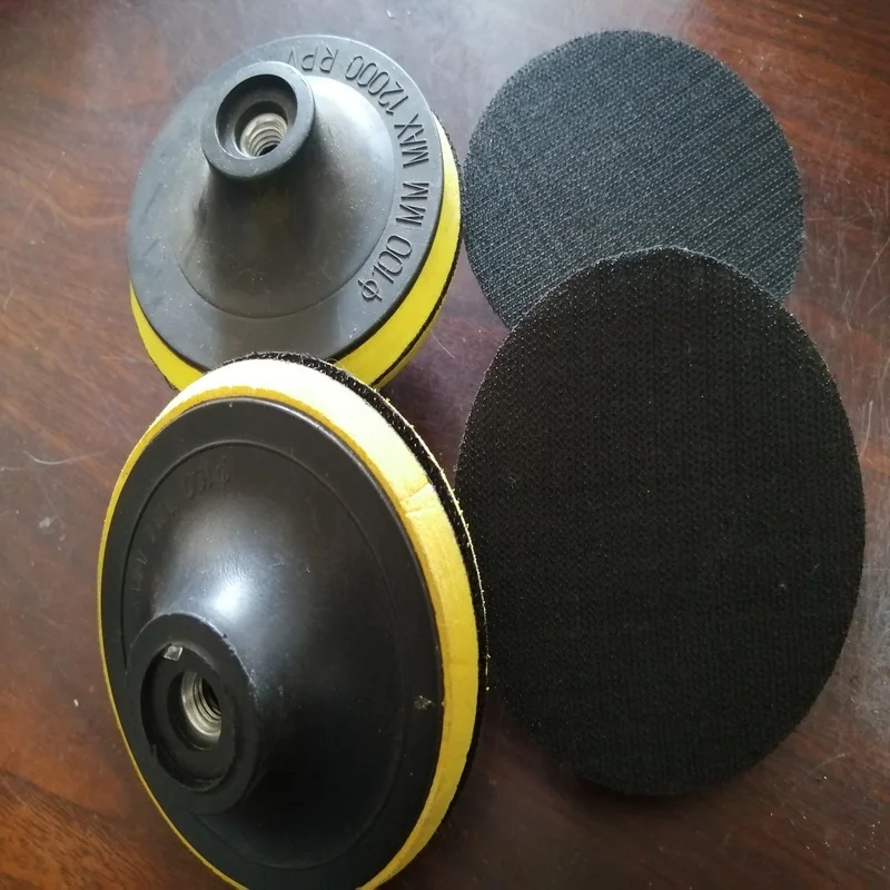 Cost sale 2PCS rubber made 150/180*M14/M16mm chucks for being used with self adhere 180polishing pad for good polishing