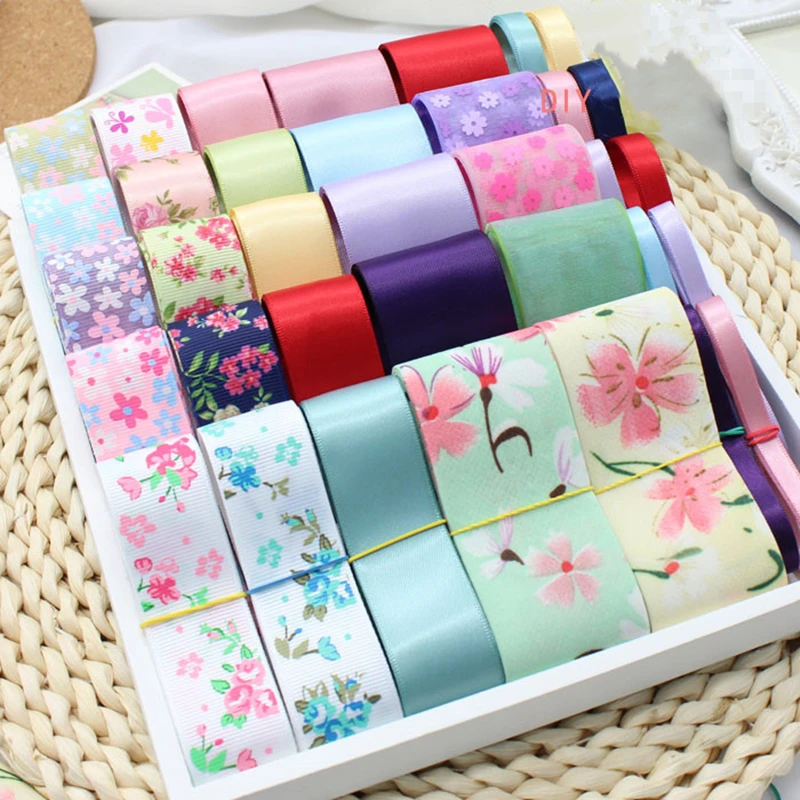 Grosgrain Organza Silk Satin Printed Gift Wrapping Decoration Christmas Ribbons DIY Handmade Supplies Ribbon 6/9/16/22/25/38mm