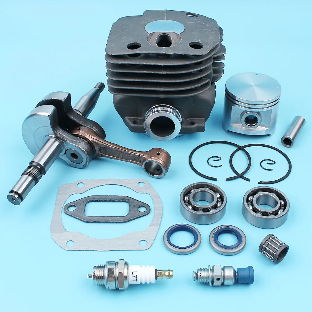 Kit de Pistão do Cilindro para Motosserra Rolamento do Virabrequim Válvula de Descompressão Gaiola de Agulha Placa Nikasil Husqvarna 372 365 371 362 50 mm