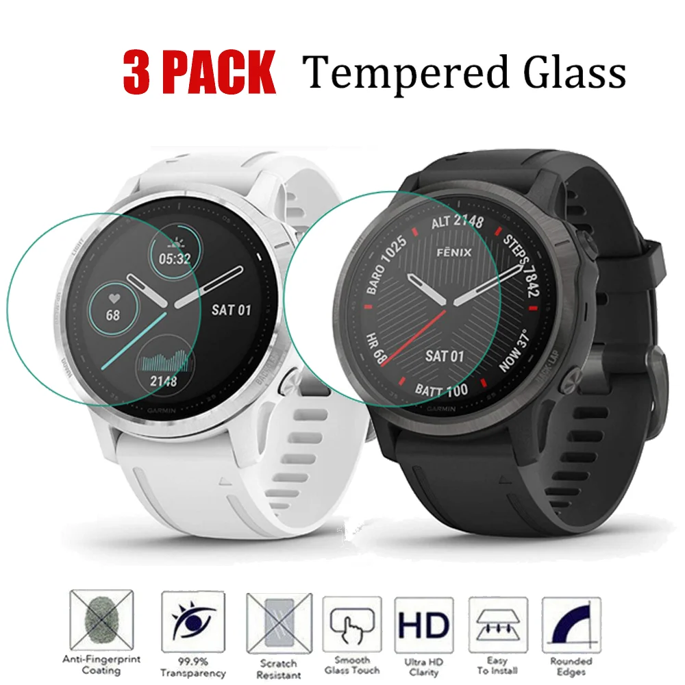 3Pcs Protective For Garmin Fenix 5 5s Plus 6S 6X 6 Pro 7s 7 7x Clear Tempered Glass film Guard Premium Screen Protector glass