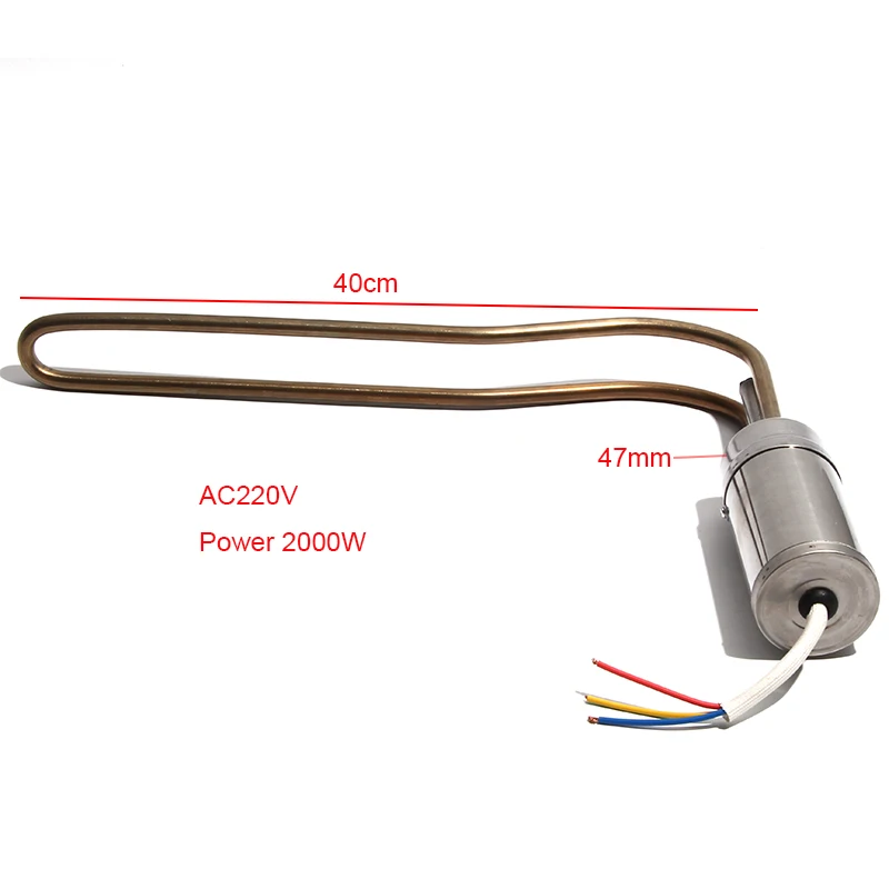 AC220V Electric Heating Element Pipe 33/40CM Length 1500W/2000W/3000W for 47mm Installation Caliber Solar Water Heaters