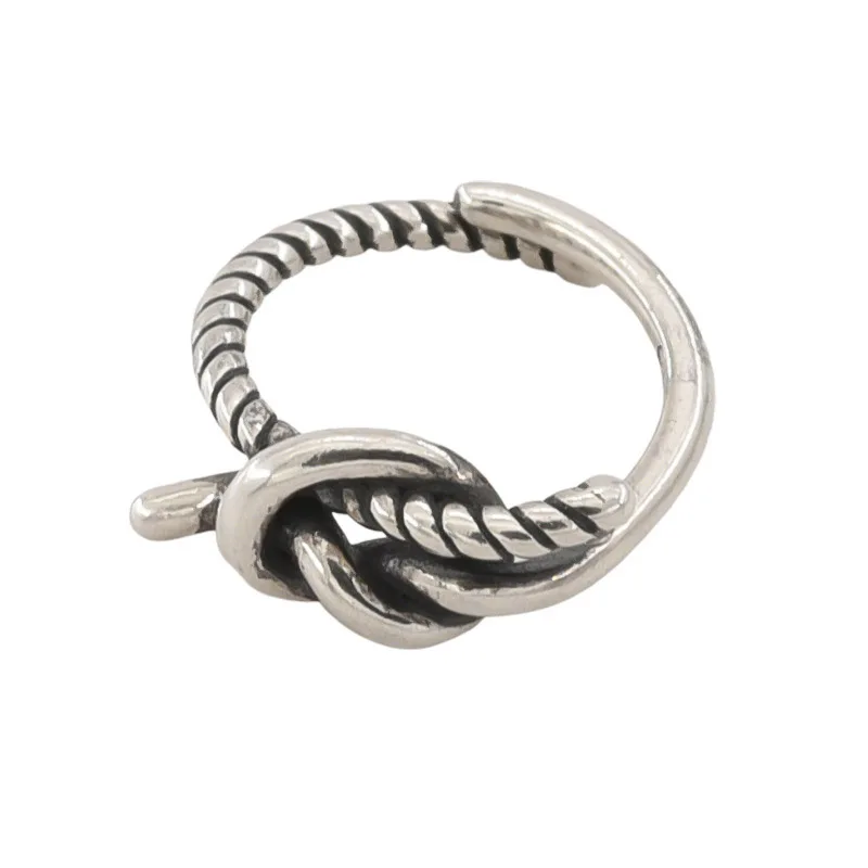 Foxanry Minimalist Stamp Finger Rings for Women Creative Vintage Punk Knotted Geometric Party Jewelry Gifts image 2