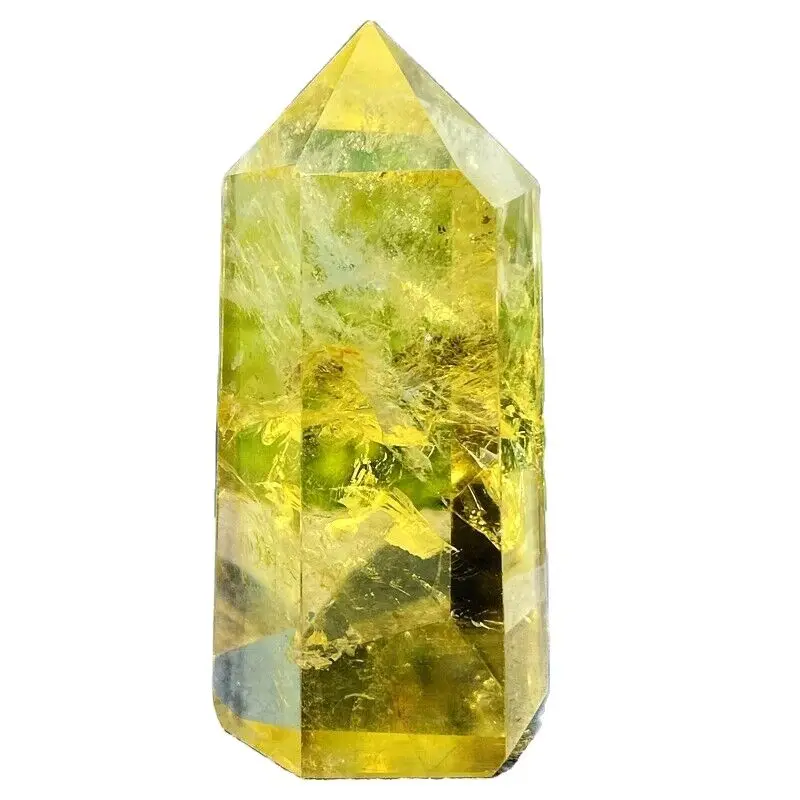 Natural Beautiful Yellow Crystal Obelisk Crystal Energy Column Reiki Healing