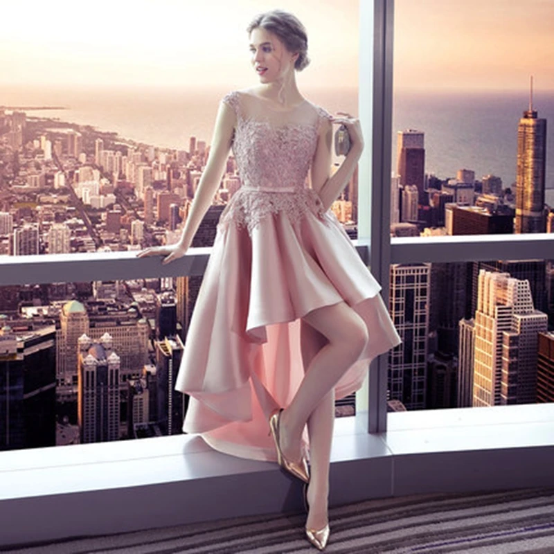 Sweetheart Neck Homecoming Dresses 레이스 아플리케 핑크 파티 드레스 오픈 연예인 댄스 파티 드레스 robe de soirée femme vestidos22