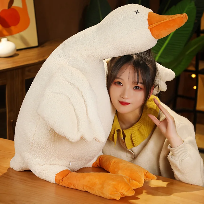 

Giant Goose Plush Toy Soft 120cm White Grey Goose Plushies Stuffed Animal Hug Pillow Comfortable Cushion Sleeping Toy For Child