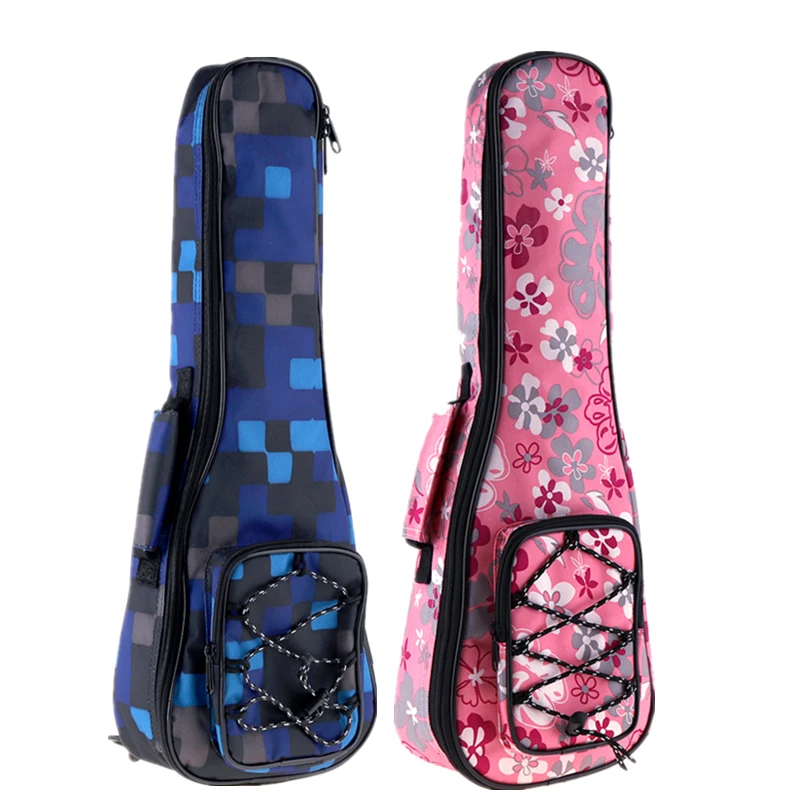 

21 Inch Colorful Ukulele Bag 10mm Cotton Soft Case Gig Ukulele Mini Guitar Backpack 2 Colors Optional