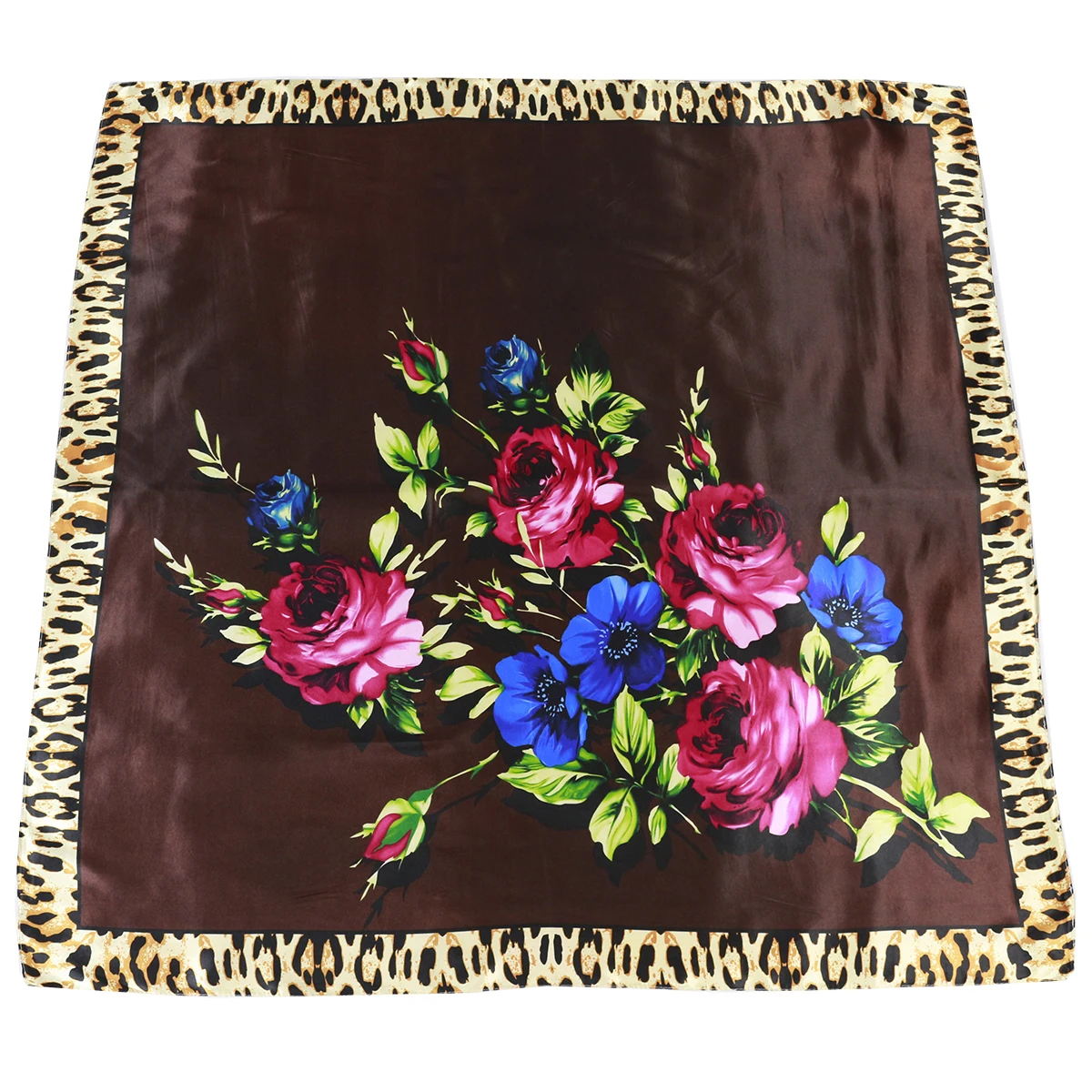 Women Scarf Flower Neckerchief платки на голову модные леопардовый принт