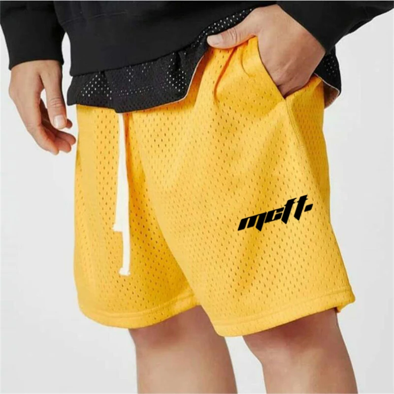 Summer Running Shorts Men Sports Jogging Fitness Shorts Men's Gym Training Mesh Quick-drying Bodybuilding Knee Length Shorts