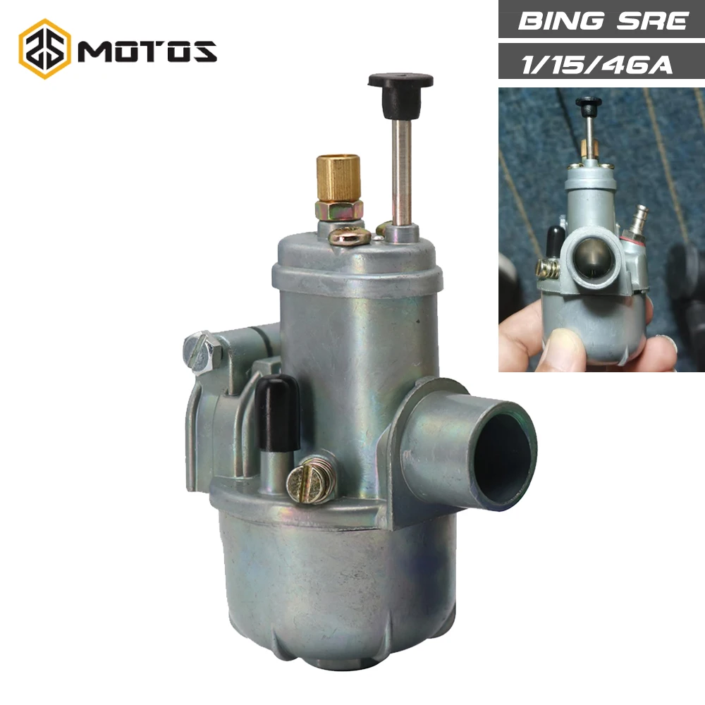 ZS MOTOS For BING Carburetor 15mm BING Moped Carburetor For BING SRE 1/15/46A PUCH CASAL MUSTANG ZUNDAPP For 50/60cc Moped