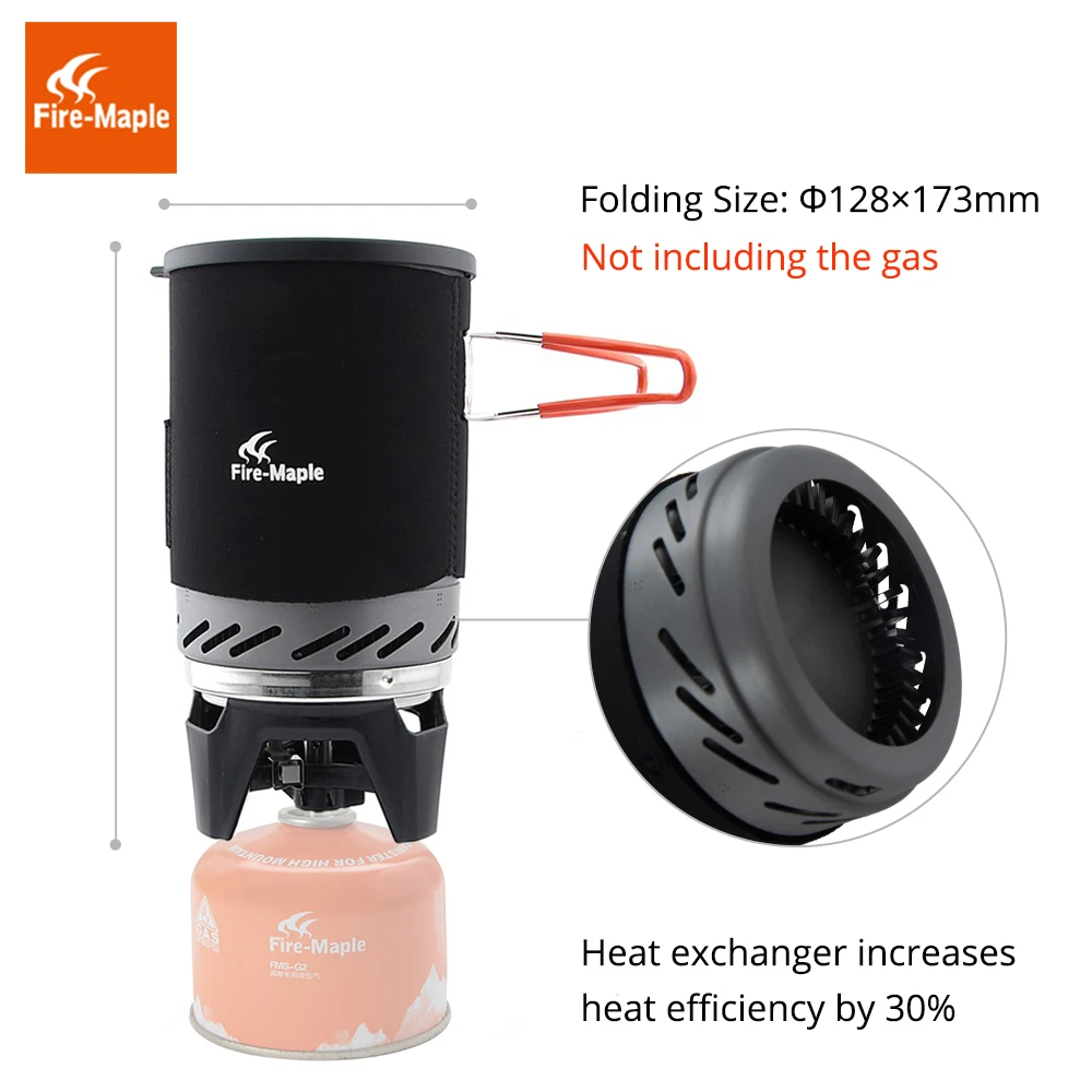 Fire Maple Camping Stoves Outdoor Hiking Cooking System With Stove Heat Exchanger Pot Bowl Portable Gas Burners FMS-X1