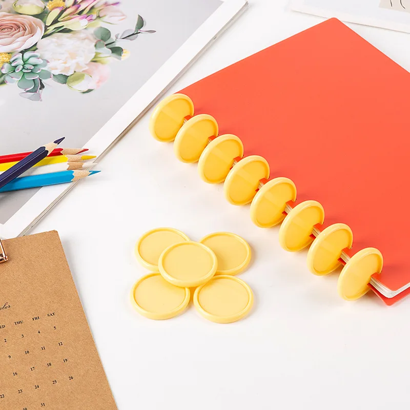 100pcs Mushroom Hole Binding Rings Notebook Loose-leaf Buckle Plastic Discs Loose-leaf Notebook Discs Rings Notebook accessories