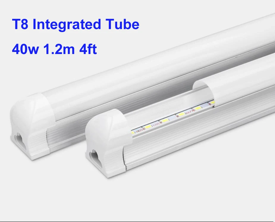 

10pcs 1.2m 4ft T8 Led Tube Light Bar Light Integrated 40w 30w 20w 60cm 90cm Led Flat Batten Light Tri-proof Office led Light