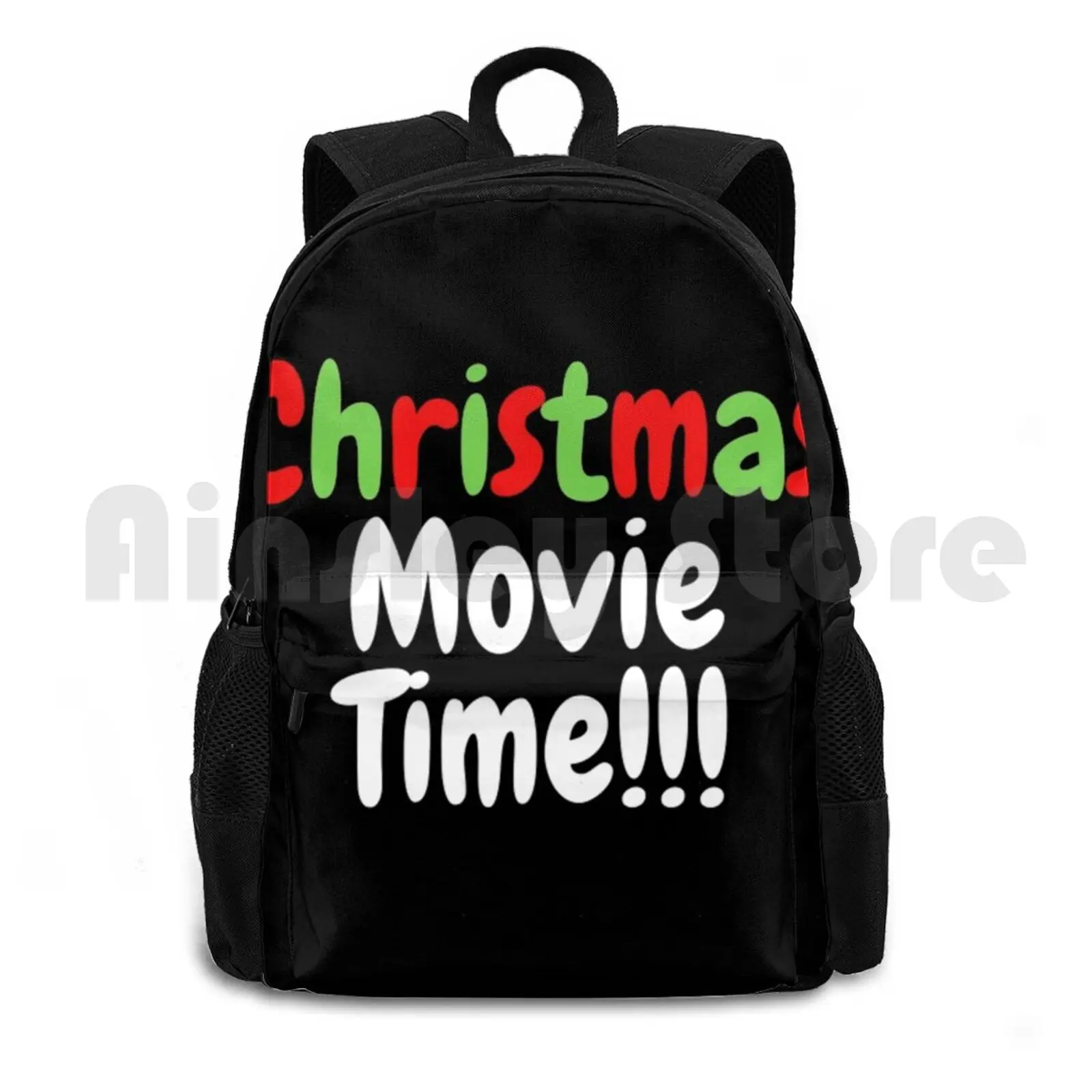 I Just Wanna Watch Christmas Movies ( White ) Lazy Outdoor Hiking Backpack Waterproof Camping Travel I Just Want To Watch