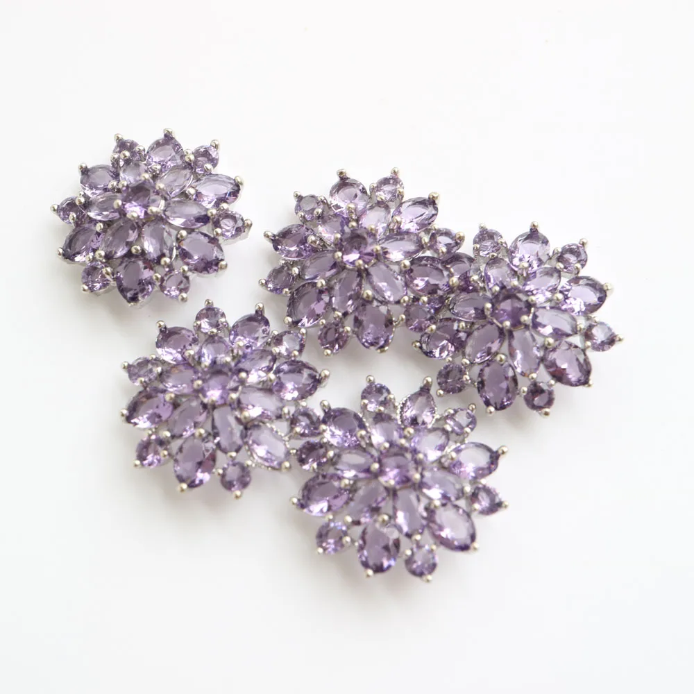 5pc Luxury Crystal Buttons Rhinestone Cubic Zirconia Button for Clothes Decorative CZ Sewing Cashmere Knit Cardigan