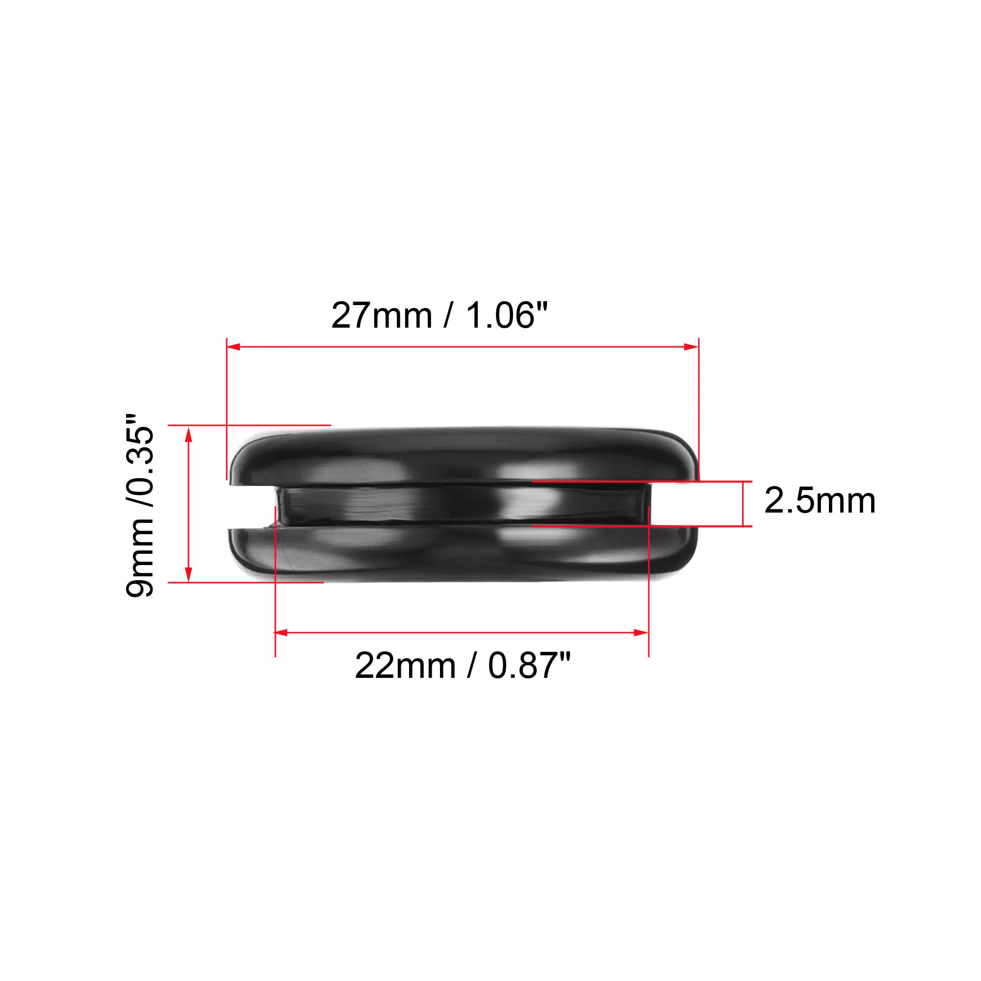 Uxcell Rubber Grommet Round Double-Sided Mount Dia 22 mm for Wire Protection 4 Pcs