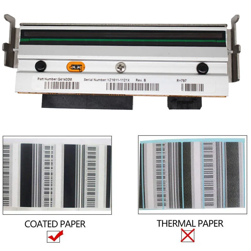 New G41400M Printhead For Zebra S4M 203dpi Barcode & Label Printer Head,Get one Belt for Gift