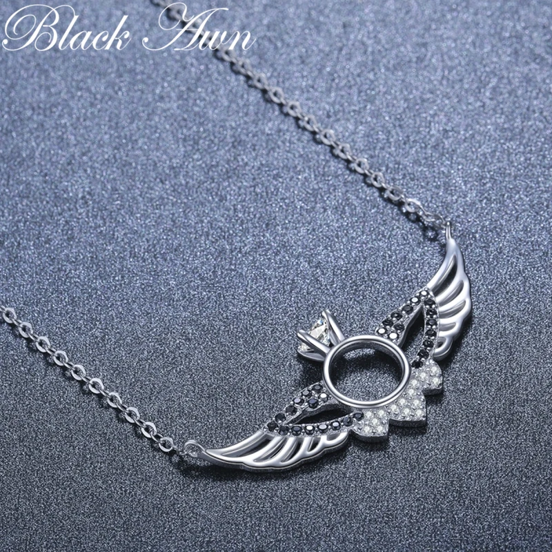 2024 New Arrive Classic 925 Sterling Silver Fine Jewelry Trendy Wing Engagement Necklaces & Pendants for Women P205