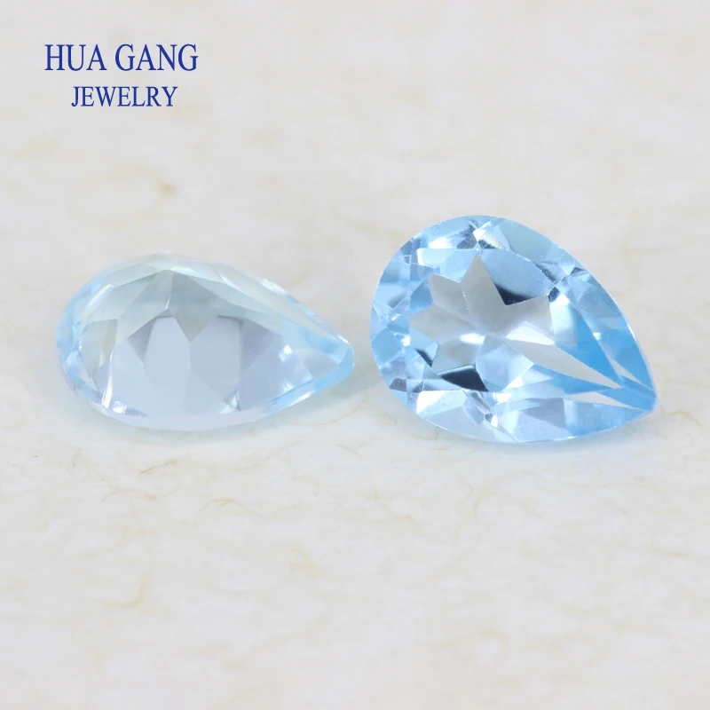 Sky Blue Topaz Natural Loose Gemstone Pear Shape Facetted Cut Size 3*4~10*14mm For DIY Jewelry