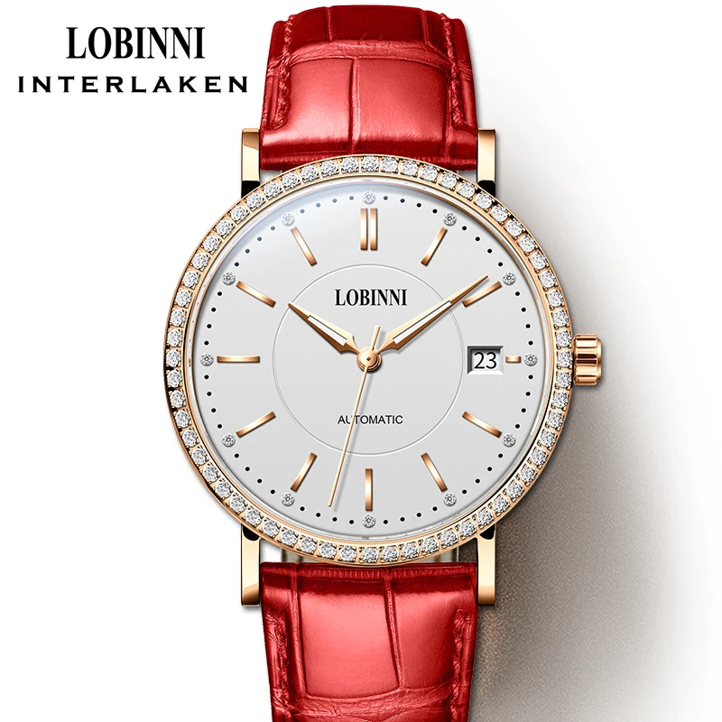 

LOBINNI New MITOTA Movement Women Watches Luxury Rhinestone Setting Watches Waterproof Automatic Mechanical Ladies Wristwatches