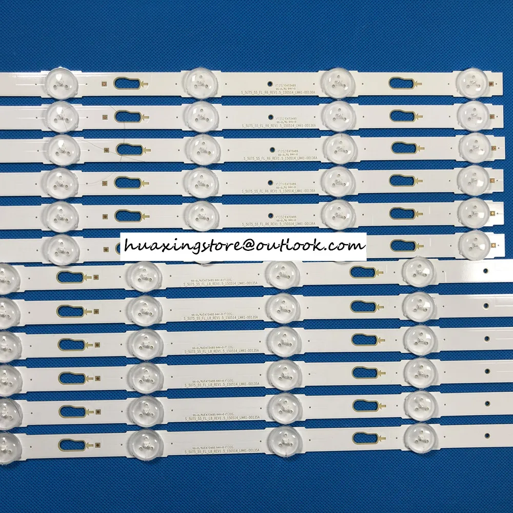 12PCS LED Backlight strip For LM41-00136A BN96-34798A 34797A 00135A UE55JU7500 S_5U75_55_FL V5DU-550DCA-R1 550DCB UN55KU6000