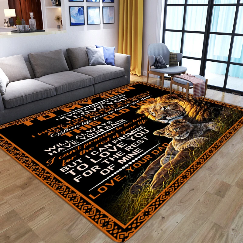 

Cartoon Letters 3D Printing Carpets for Living Room Bedroom Area Rugs Kids Play Floor Mat Child Game Rug To My Son Daughter Gift