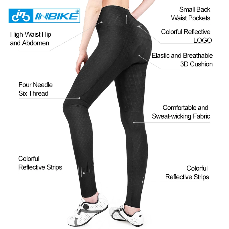 INBIKE New Pro Cycling Pants Women Anti-sweat 3D Padded Shockproof Thin Racing Bicycle Pants MTB Bike Cycling Trouser LW005