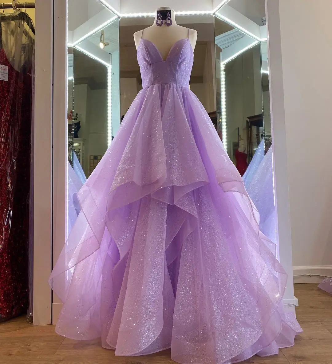 Sparkle Tulle abito da sera formale 2022 Lady Pageant abiti increspature gonna Celebrity Gala ispirato abito da ballo Prom Homecoming