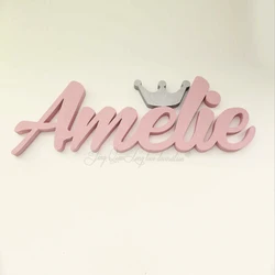 Girl Name Sign with Crown, Wooden Letter custom