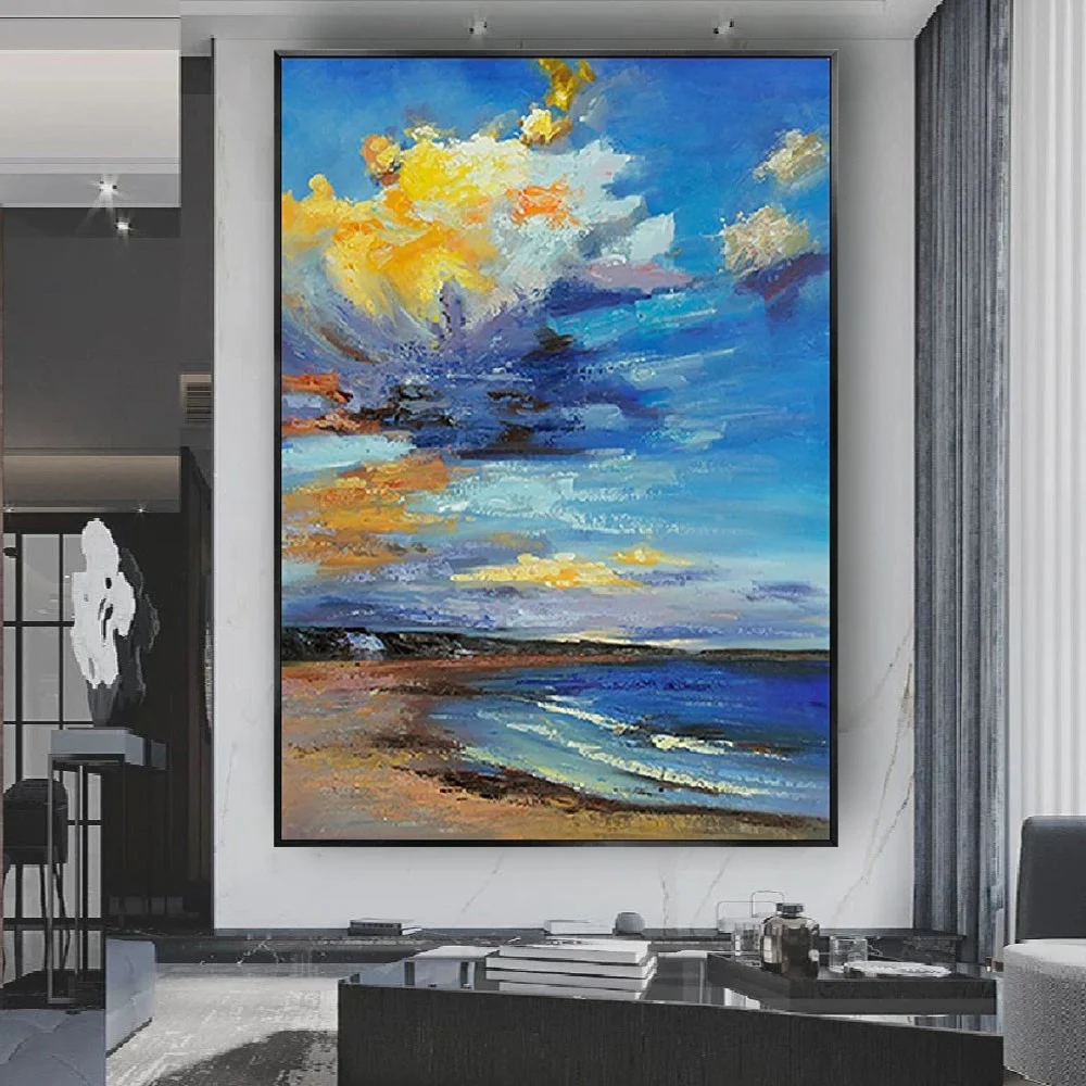 

Nordic Contemporary canvas home decor art abstract knife oil painting on canvas Handmade beautiful landscape picture wall decor