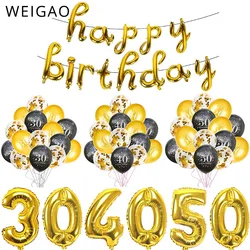 30th 40th 50th 60th Latex Confetti Balloon Happy Birthday Party Decorations Adult 30 40 50 60 Years Happy Birthday Supplies