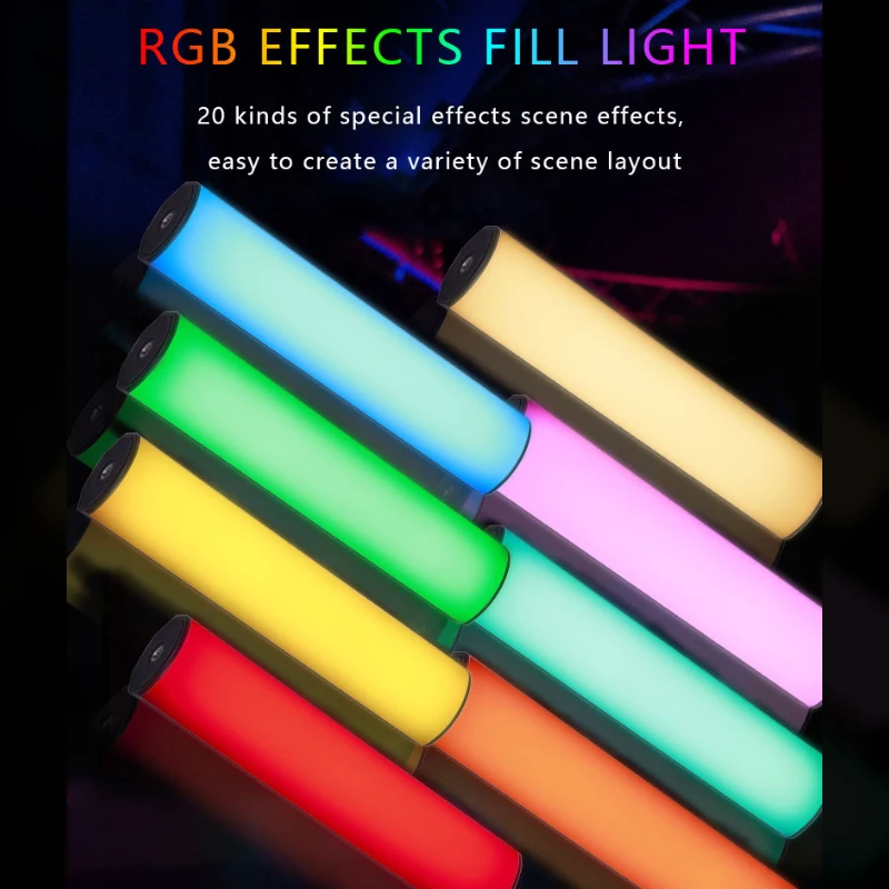 Imagem -03 - Mini Handheld Led Light Stick Rgb Tube Stick Fotografia Ímã de Iluminação Fotográfica para Video Vlog Fill Light 2500-9000k