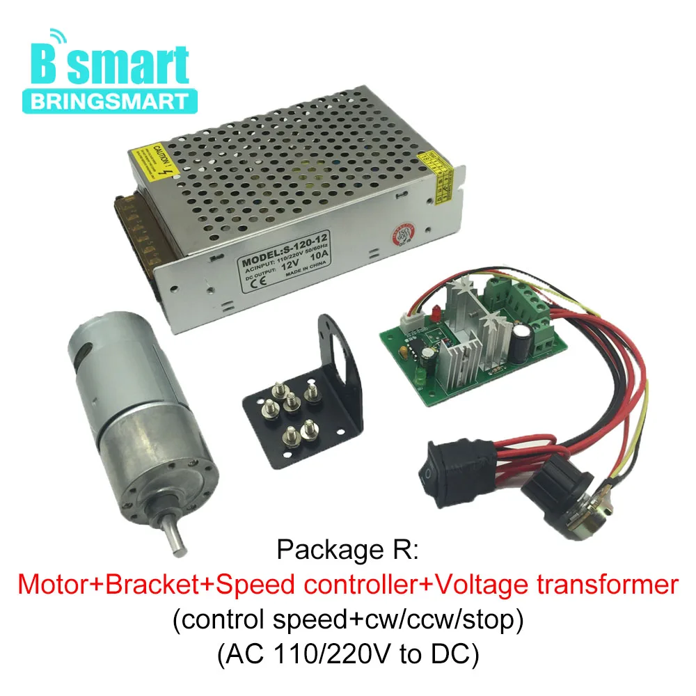 Bringsmart JGB37-550 High Torque 12V DC Motor And DC Gear Motor 6v With DC 12 Volt Reducer Motors Reversed For DIY Motor