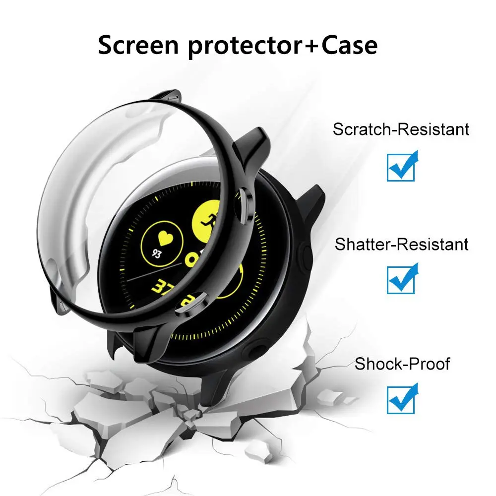 Screen Protector+Case For Samsung Galaxy watch active 2 44mm 40mm TPU All-Around cover bumper+film watch Active2 Accessories